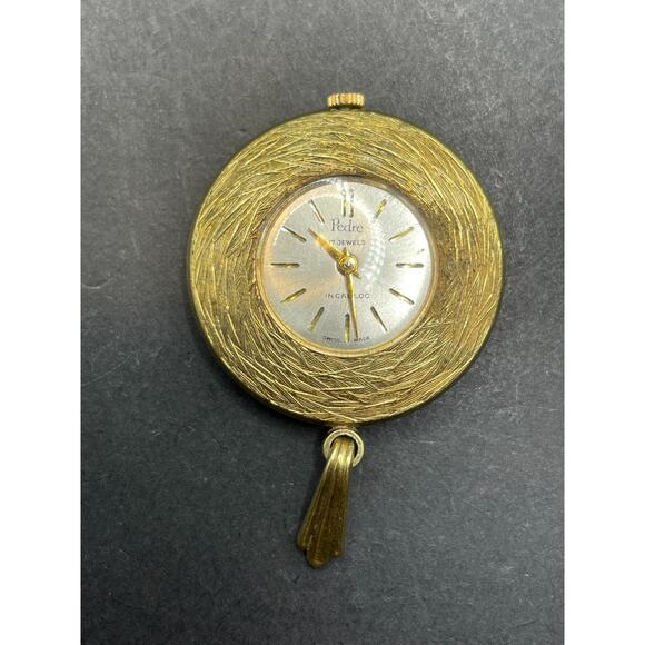 Arnex Pedre 17 Jewel Pendant Watch Incabloc Swiss Made Gold Plated 10 Microns - Picture 1 of 11
